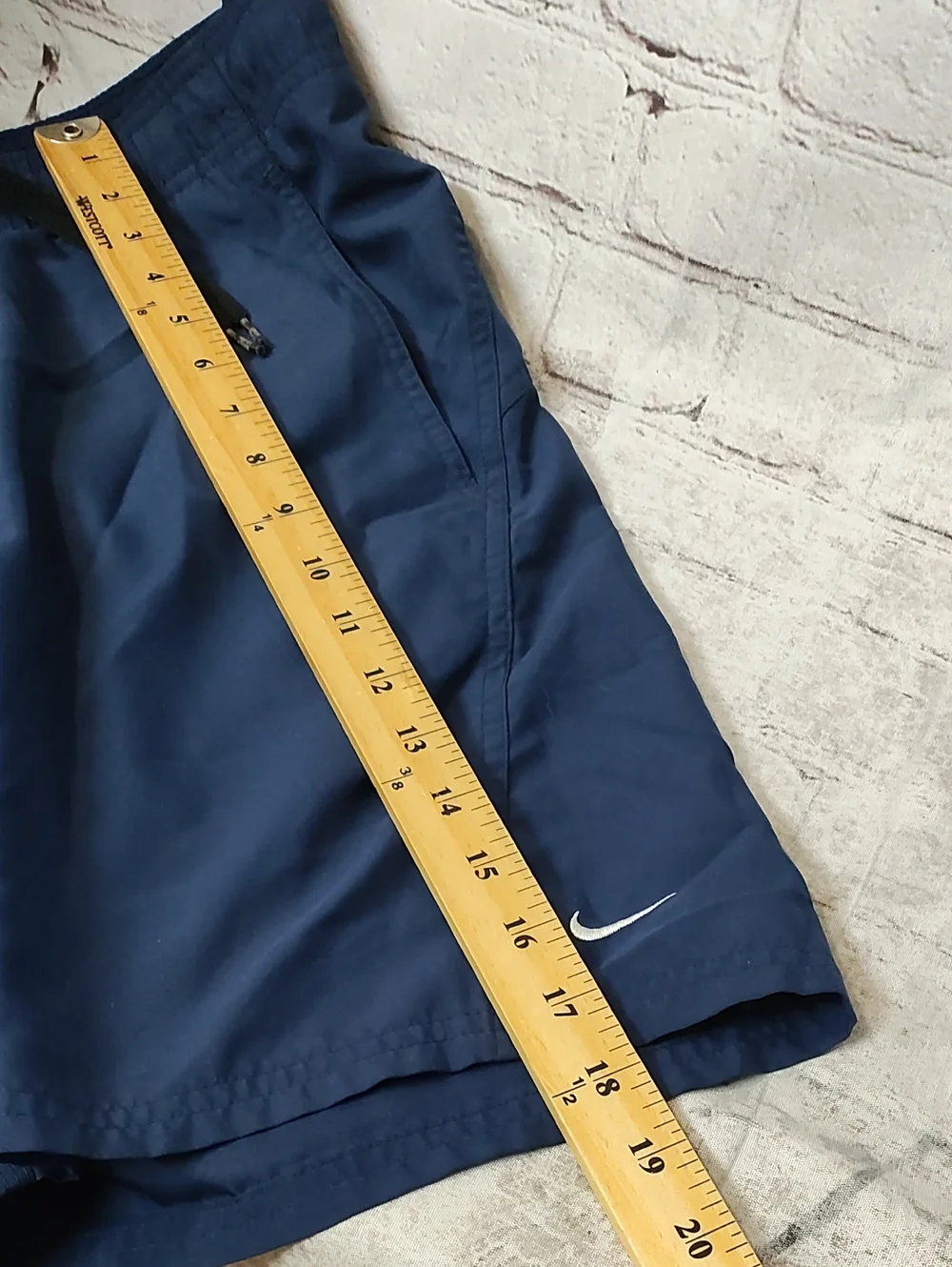 Nike Mens Vtg Swim Navy Blue Liner Shorts Pockets XL